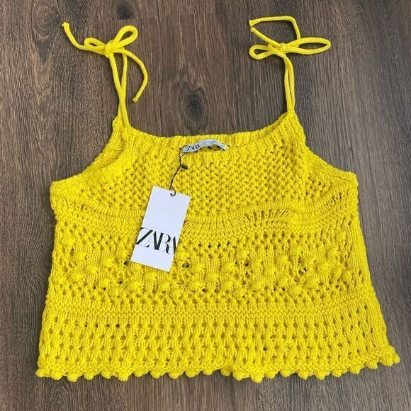 Zara pointelle knit top - Picture 6 of 7
